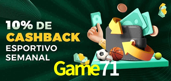 10% de bônus de cashback na Game71